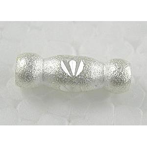 Silver Plated Bracelet, necklace spacer Tube, 4x13mm, hole:2.5mm [FDCT34SP]