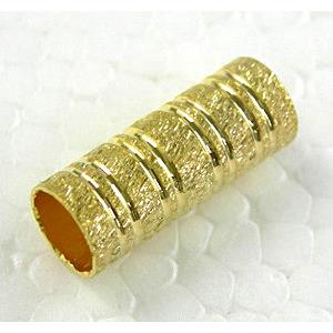 Gold Plated Bracelet, necklace spacer Tube, 6x15.5mm, hole:5mm [FDCT39GP]