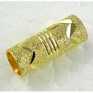 Gold Plated Bracelet, necklace spacer Tube, 6x15.5mm, hole:5mm [FDCT41GP]