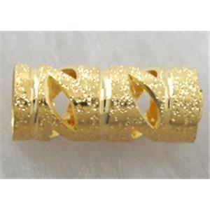 Gold Plated Bracelet, necklace spacer Tube, 6x15mm, hole:5mm [FDCT43GP]