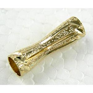 Gold Plated Bracelet, necklace spacer Tube, 6x20mm, hole:4mm [FDCT46GP]