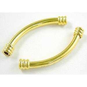 gold plated Bracelet, Necklace Spacer Tube, nickel free and lead free, 4mm dia, 45mm length [FDCT47GP]