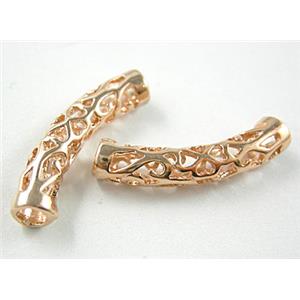14K Gold Plated Bracelet, necklace spacer Tube, Nickel and Lead free, 5mm dia, 25mm length [FDCT48GP]