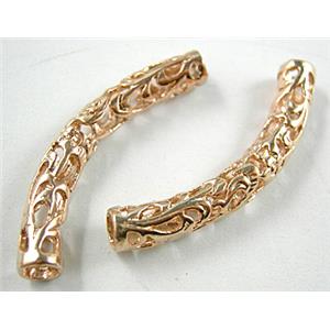 14k Gold Plated Bracelet, necklace spacer Tube, Nickel and Lead free, 6mm dia, 40mm length [FDCT49GP]