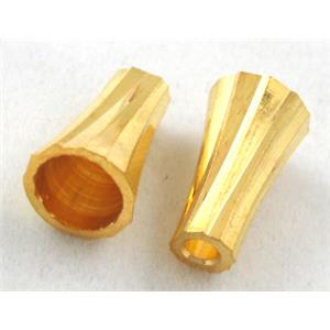 gold plated copper bead-cap, trumpet, 4-7mm dia, 13mm high [FDCT64GP-7MM]