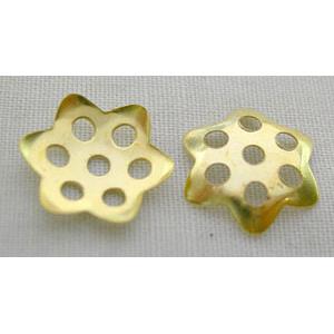 bead-caps, gold plated, iron, 10mm diameter [FDDX027G10MM]