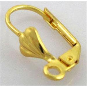 Leverback Earring, copper, gold plated, 9mm wide [FDER004GP]