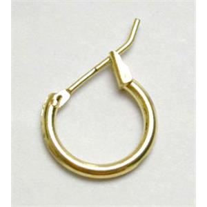 copper Leverback Earring, gold plated, 20mm dia [FDER007GP]