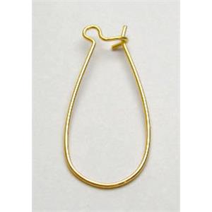 Hoop Earring, copper, gold plated, 14x33mm [FDER008GP]