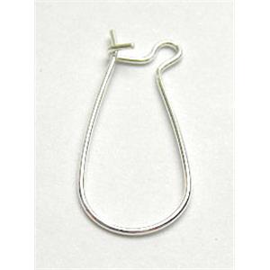 Hoop Earring, copper, silver plated, 14x33mm [FDER009SP]