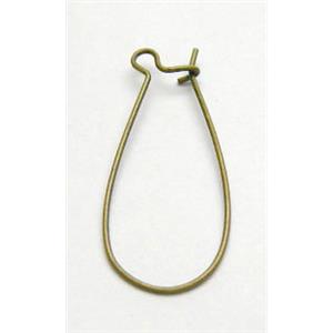 Hoop Earring, copper, antique bronze, 14x33mm [FDER011BP]
