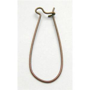 Hoop Earring, copper, antique red, 14x33mm [FDER012RP]