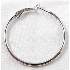 leaverback Earring Hoop, platinum plated, approx 35mm dia [FDER019PP ]