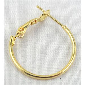 leaverback earring hoop, gold plated, approx 35mm dia [FDER024GP-35MM]
