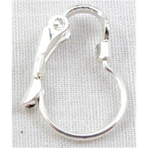 Leverback Earring, copper, silver plated, 12x16mm [FDER031SP]