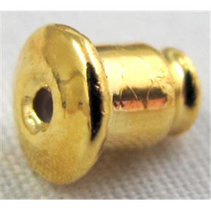 Earring Clutch, copper, gold plated, 4mm dia [FDER032GP]