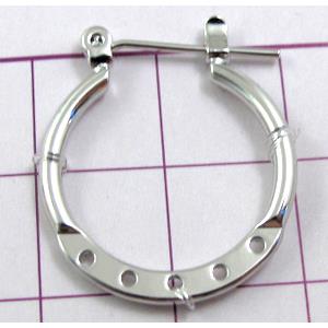 Leverback Earring, copper, platinum plated, 20mm dia, nickel free [FDER050PP-C607]