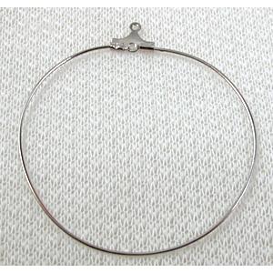 copper Earring Hoop, platinum plated, 45mm dia [FDER051PP-45MM]