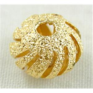 Swirl Carved, Accidented Copper Flat Round Spacer Beads, 9mm dia, 6.5mm thick [FDFR010GP]