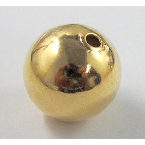Round Copper Beads, Gold Plated, 4mm dia [FDFR017GP-4MM]