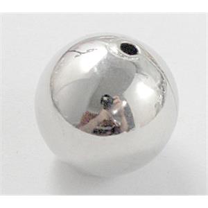 Round Copper Beads, Silver Plated, 18mm dia [FDFR017SP-18MM]