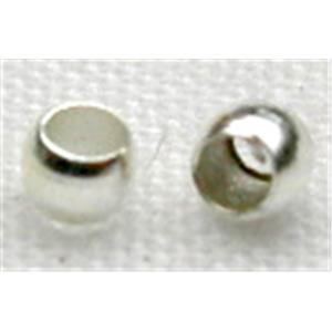 Crimp Beads, Copper, Round, platinum plated, 2mm dia [FDFR025PP]