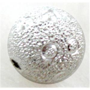 Round Matte Beads, copper, Silver Plated, 10mm dia [FDFR027SP]