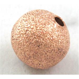 round stardust copper beads, matte, rose gold Plated, 6mm dia [FDFR029RP-6MM]