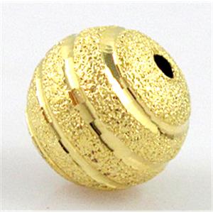 stardust beads, copper, gold plated, round, matte, 10mm dia [FDFR030-10MM]