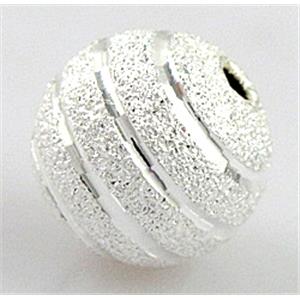 stardust beads, copper, silver plated, round, matte, 6mm dia [FDFR031-6MM]