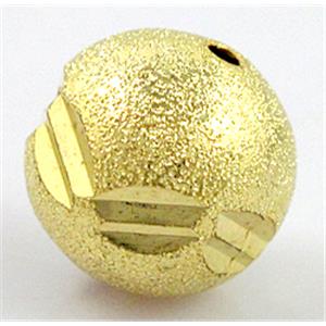 stardust beads, copper, gold plated, round, matte, 8mm dia [FDFR032-8MM]