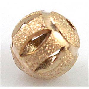 stardust beads, copper, rose gold, round, matte, 8mm dia [FDFR041-8MM]