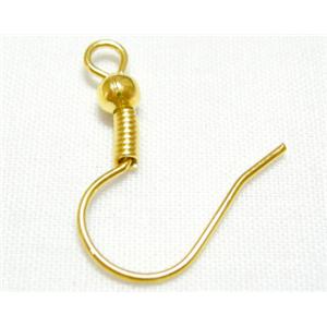 gold plated Hook Earring, iron, 18mm high [GP-HOOK-BIG]