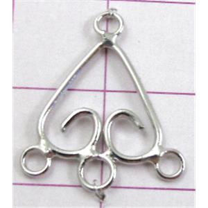 earring Pendants, copper, platinum plated, nickel free, 18x20mm [FDJZC618]