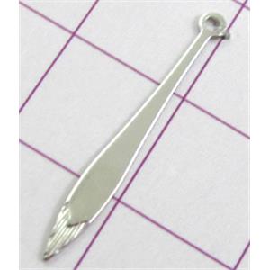 copper Pendants, platinum plated, nickel free, 25mm length [FDJZC623]