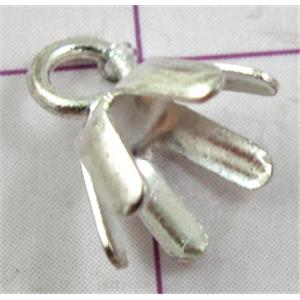 Chain Terminator with cabochon-cap, copper pendant, platinum plated, nickel free, 8mm dia [FDJZC824]