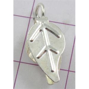 Pinch Hinge Bail, copper, silver plated, nickel free, 7.5x18mm, silver color [FDJZC831]