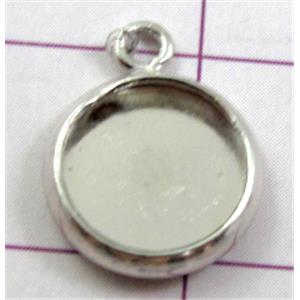 cabochon settings, copper, platinum plated, nickel free, 10mm dia [FDJZC845]
