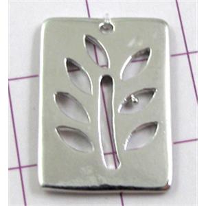 Platinum Plated Tree Pendant, Copper, Nickel Free, 14x20mm [FDJZC880]