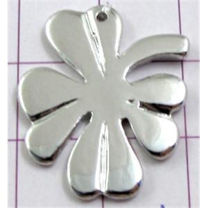 Platinum Plated Clover Pendant, Copper, Nickel Free, 22x25mm [FDJZC881]