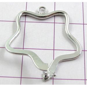 Platinum Plated Hinge Bail Pendant, Nickel Free, 25mm dia [FDJZC903]
