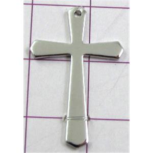 Cross Pendants, copper, platinum plated, nickel free, 16x25mm [FDJZ-C906]