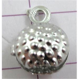 Platinum Plated Jewelry Findings Pendant, Nickel Free, 10mm dia [FDJZC913]