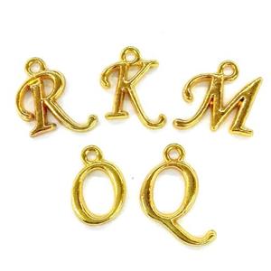 alphabet pendant, mixed letter, gold plated, approx 10-14mm [FDLTMH169]