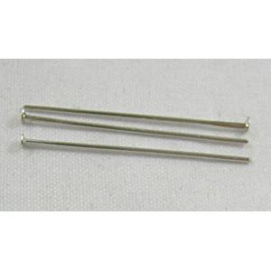 Platinum Plated Copper Head pin, Nickel Free, 30mm length, approx 3500pcs [FDNF05PP-30MM]