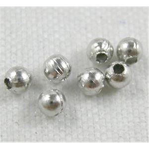 Platinum Plated Round Copper Crimp Beads, Nickel Free, 2mm dia, hole:0.8mm [FDNF11PP-2MM]