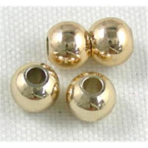 Gold Plated Copper Round Spacer Beads, 5mm dia, 2.5mm hole [FDNFGP02-5MM]