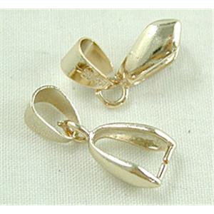 Gold Plated Copper Bail Findings, Nickel Free&Lead Free, 7.5x19.5mm [FDNFGP03]