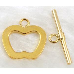 Gold Plated Copper toggle clasp, Lead Free, Nickel Free, 17mm dia, stick:22mm length [FDNFGP13]