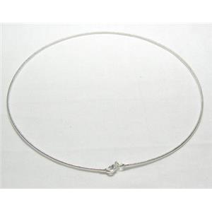Platinum Plated Copper Necklace Wire, 13.5cm dia, caliber 1.5mm [FDNK006PP]
